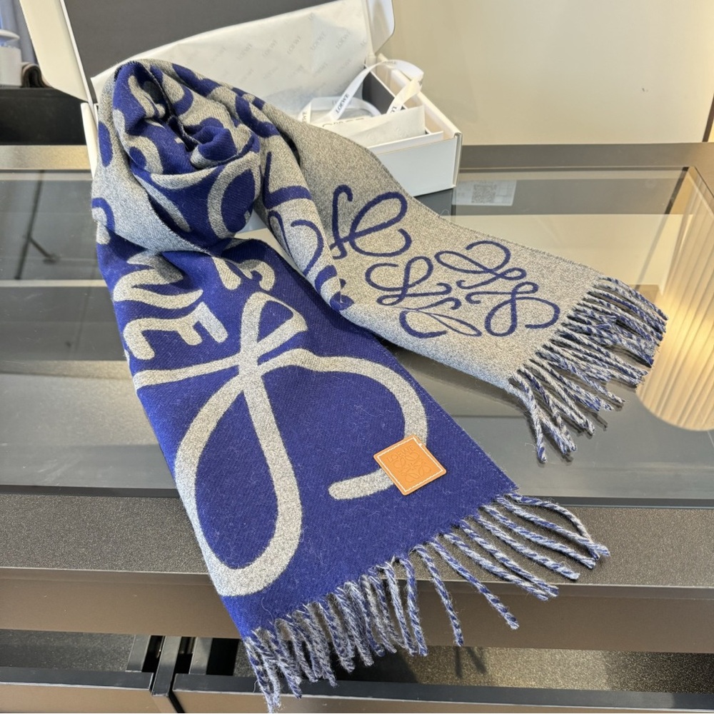 Loewe graffiti-style reversible scarf, unisex.